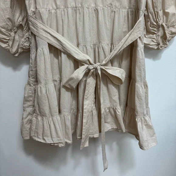 Banana Republic Factory Tiered Surplice Mini Dress Women XXL V-Neck Balloon Slee - Picture 6 of 13